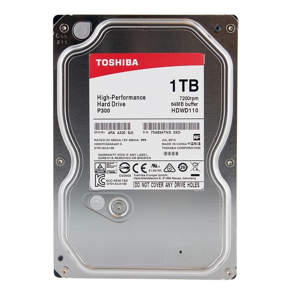 1,0TB Toshiba P300 Series SATA3/64MB/7200rpm